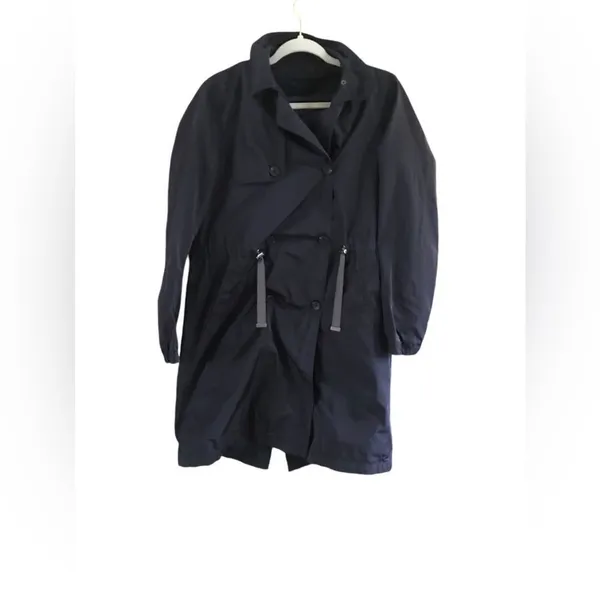 Zara Basic Blue Trench Coat Medium - Image 2