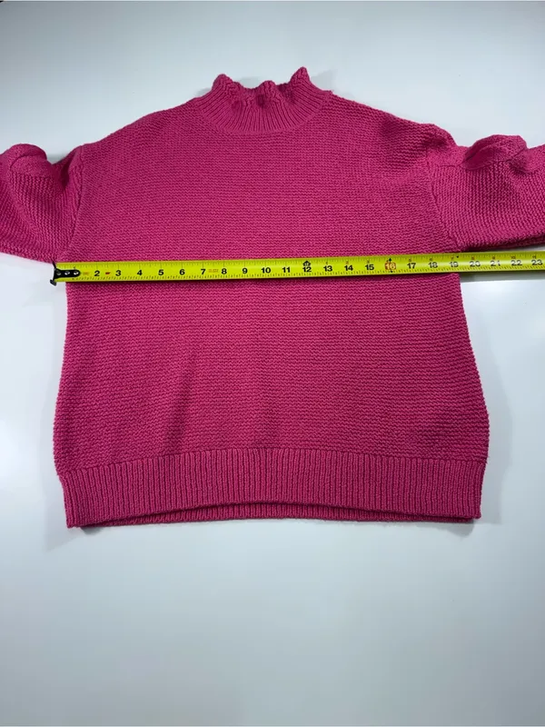 J. Crew Cotton Blend Vibrant Fuchsia Sweater - Image 3