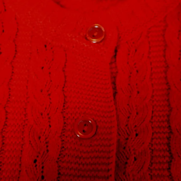 Vintage 70s Cuddle Knit Cardigan Sweater Womens Size M Red Cable Knit USA Cozy - Image 3