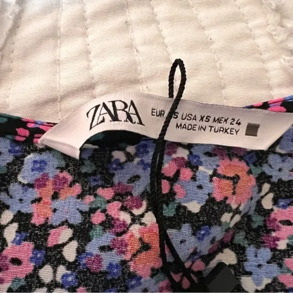 ZARA Floral Long Sleeve Mini Dress‎ Size XS NWOT - Image 3