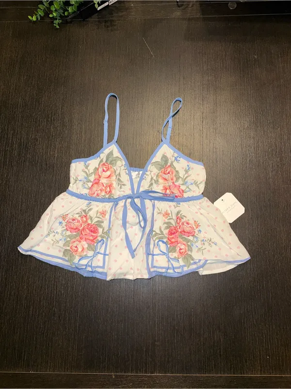Altar'd State Lila Floral Babydoll Tank Coquette Romantic Boho Y2K Fairycore - Image 5