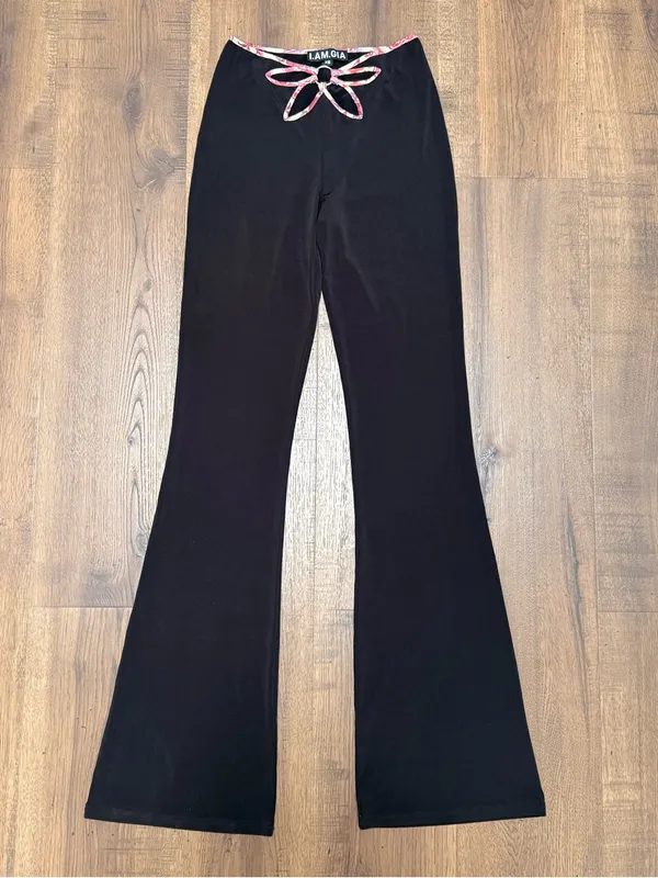 I.AM.GIA. Renalee Flower Cut Out Legging Pants Flare‎ Y2K XS - Image 2