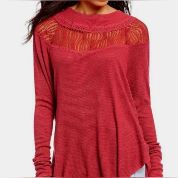 Free People Spring Valley lace trim top size‎ small - Image 3