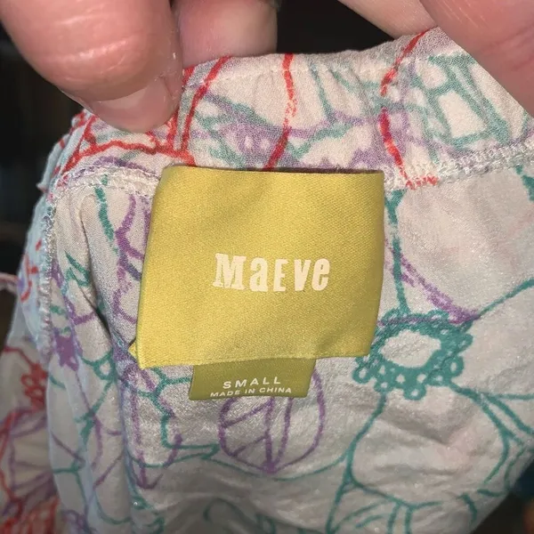 Maeve Anthropologie artsy flowy strappy S tank top - Image 2