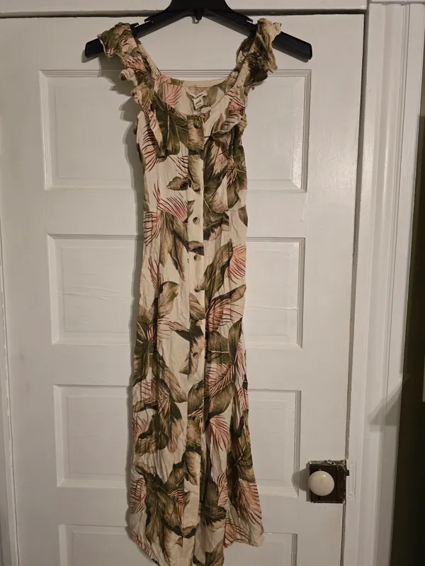 Billabong Pink & Olive Floral Midi Dress NWT Small - Image 4