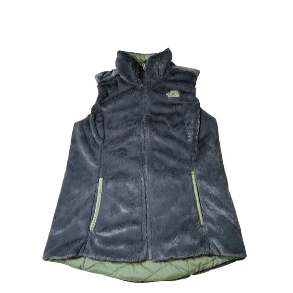 The North Face‎ Mossbud Reversible Insulated Vest Olive Green Grey Womens Medium - Image 7
