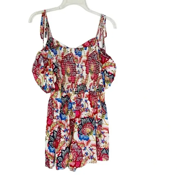 MISA Los Angeles Ruchika Floral Puff Sleeve Romper Size M NWT - Image 9