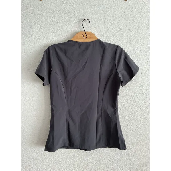 Dickies EDS Essentials Scrub Top XS Excellent Gray V-Neck Short Sleeve Stretch - Image 2