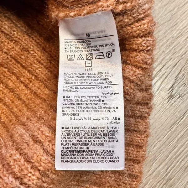 Old Navy Womens Medium M Ribbed Turtleneck‎ Cropped Sweater Toasty Orange - Image 5