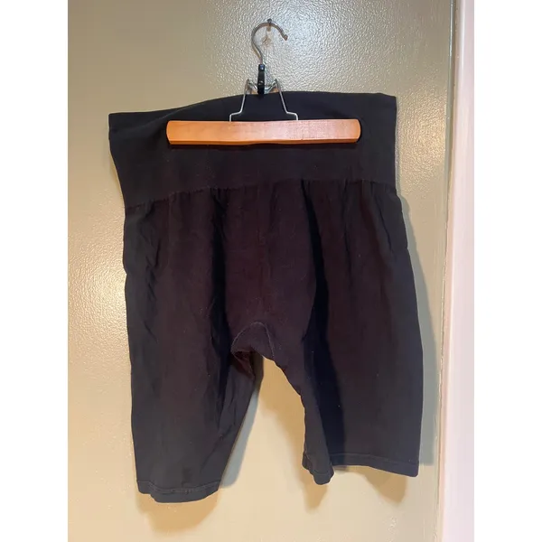 Women's Athletic Short Bike Short Black Pull On High Rise 9" Inseam Stretch Flaw - Image 5