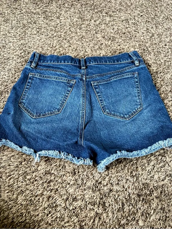 LOFT Distressed Denim Jean Shorts in Blue Waist 27 - Image 2