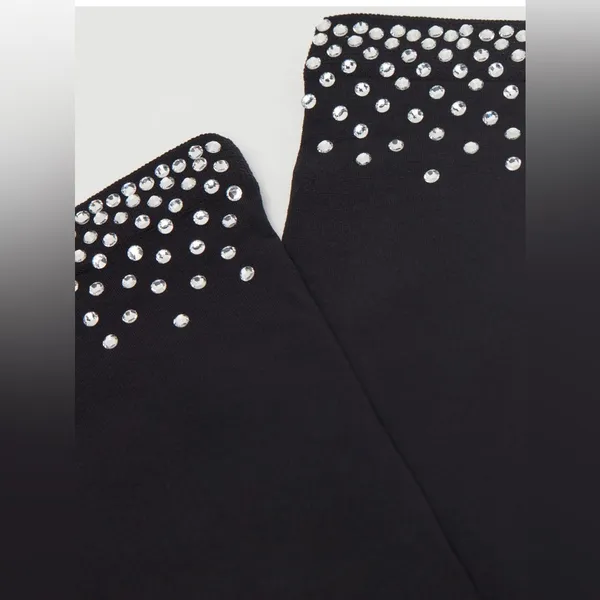 NWT Calzedonia Black Rhinestone Diamanté Ankle Socks One Size - Image 3