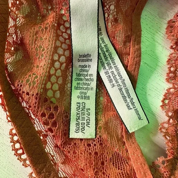 Victoria's Secret Floral Lace Racerback Bralette Size S Burnt Orange Loungewear - Image 13