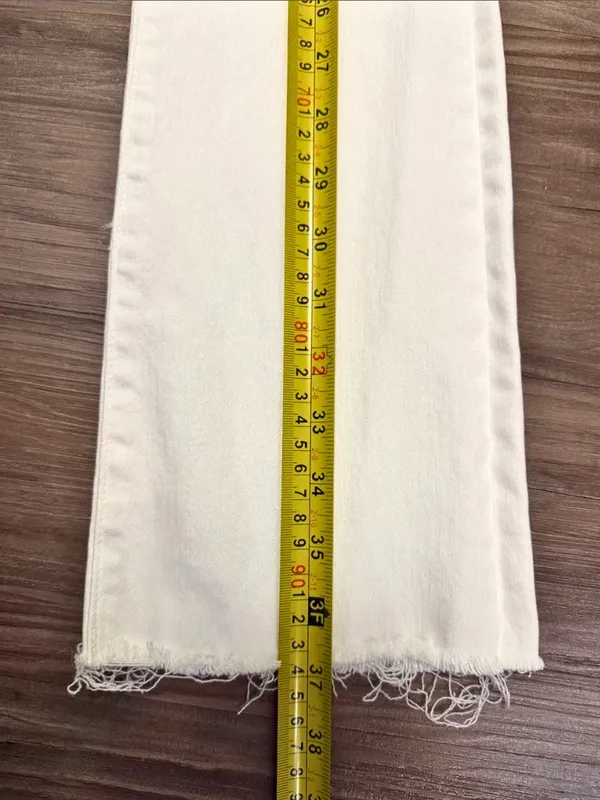 MOTHER Hustler Ankle Fray Jeans 23 Fairest of Them All White $228 - Image 10