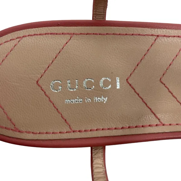 Gucci Double GG T Strap Patent Leather Ballet Flat Pink Size 39.5 - Image 12