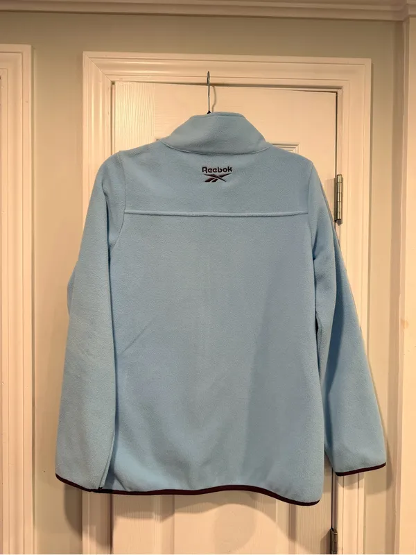 NWT Reebok Size M Blue Full Zip Fleece Jacket Retro Colorblock Outdoor Active - Image 4