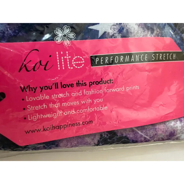 Koi Lite Lucky Scrub Top M Galaxy Burst NWT Performance Stretch 1015PR44 - Image 2