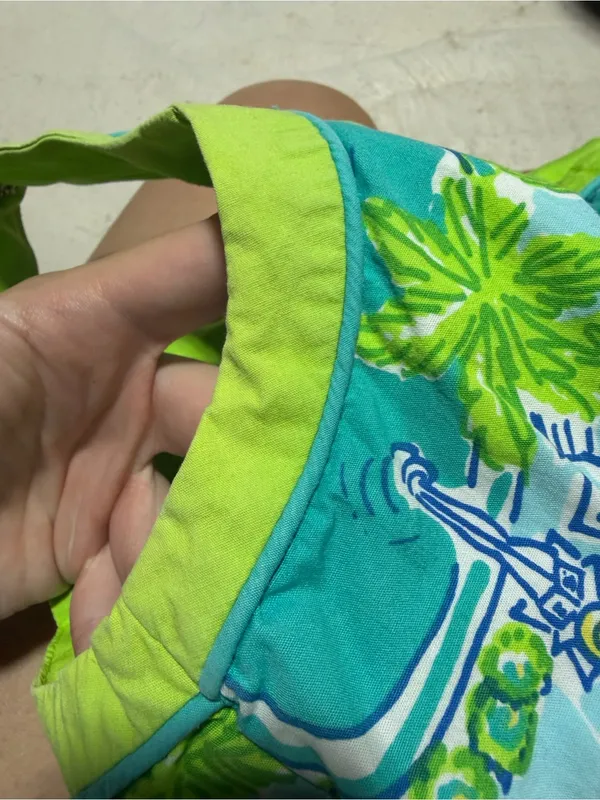 Lilly Pulitzer vintage Tropical Pool-Print Sundress in Teal and Lime 2 - Image 11