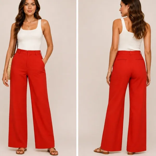 Gap Perfect Khaki Pants Womens 04R Lava Orange Flare Stretch‎ Chino Retro Bright - Image 2