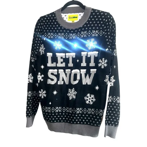 Tipsy Elves Let It Snow Light Up Ugly Christmas Sweater S Holiday LED - Image 4