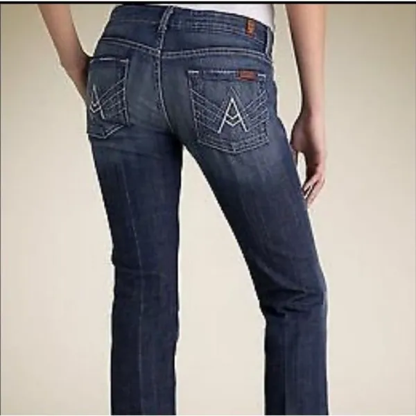 7 for All Mankind size 29 dark wash A pocket western jeans - Image 2