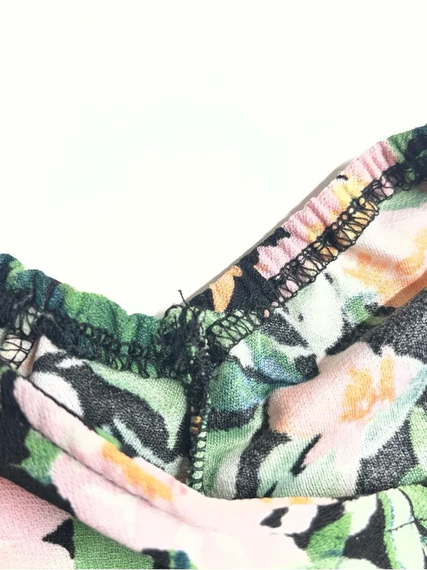 Lila Rose Floral tropical mini dress‎ dark floral stretchy sleeves large beach imperfect - Image 5