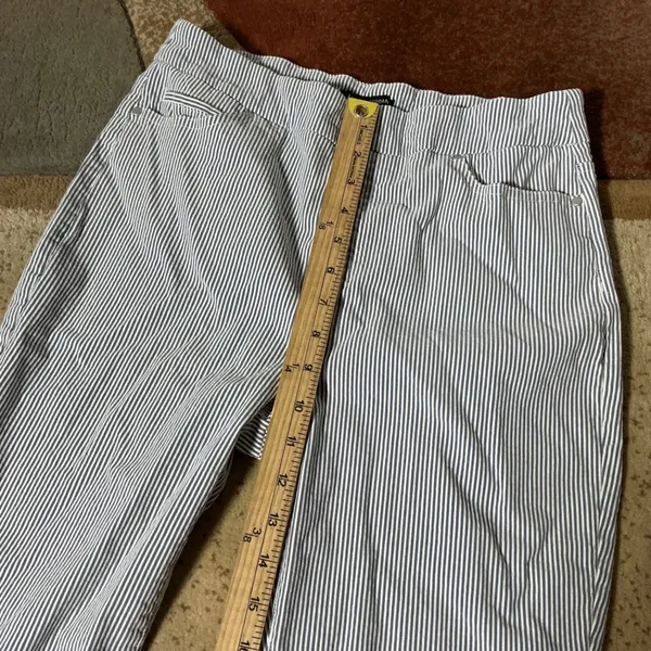 Mario Serrani Fisherman Nautical Striped Pull On Pants Womens Large Blue White‎ - Image 3