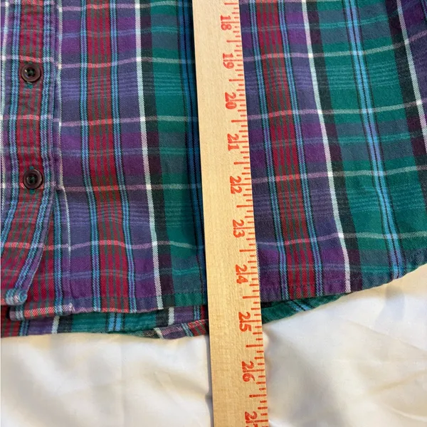 Orvis Women's Multicolor Plaid Button Down Shirt - Image 5