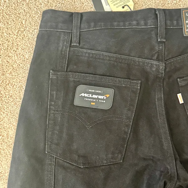Levi's x McLaren Speed Baggy Jeans Black Formula 1 Racing Womens Sz 31 - Image 8
