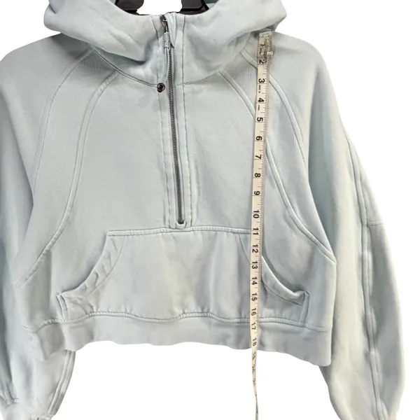 Lululemon Scuba Oversized Half-Zip Hoodie Womens XS-S Powder Blue Fleece Casual - Image 11