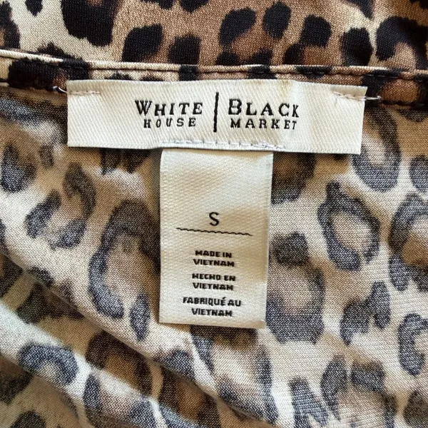 White House Black Market‎ Brown Leopard Cowl Neck Tank Top Small Y2K Mob Wife - Image 6