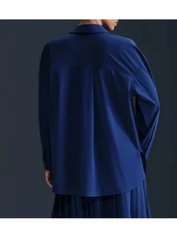 Nike 24.7 Perfect Stretch Oversized Long Sleeved Top Royal Blue Women's Medium M - Image 2