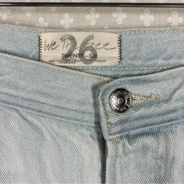 Free People Light Wash Mid Rise Maggie Distressed‎ Jeans - Image 4