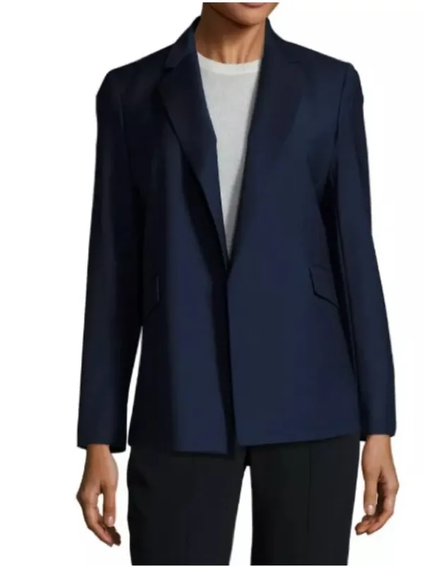 THEORY “SEDEIA LS” OPEN FRONT BLAZER WOOL BLEND 4 - Image 2