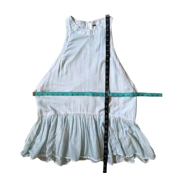 Free People Womens Aqua Size XS High Neck Peplum Tank Top - Image 4
