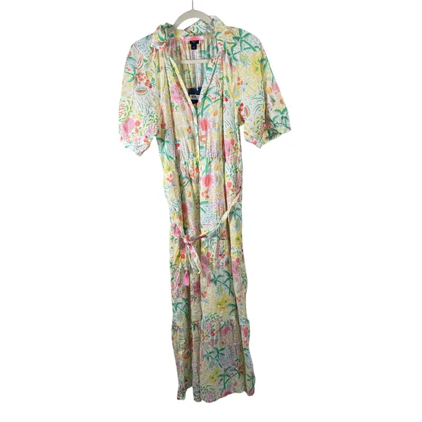 Roller Rabbit x Target Vacation Maxi Dress Tropical Fruit Floral 100% Cotton Med - Image 4