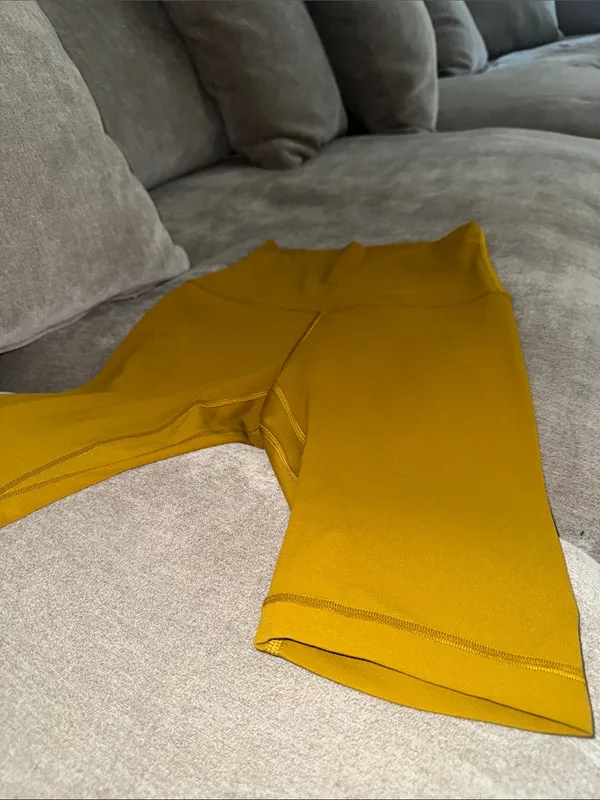Lululemon High-Waist Mustard Women’s Bike Shorts - Image 2