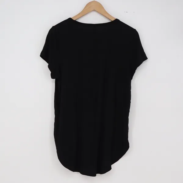 Old Navy T-Shirt Womens Small Luxe Black V-Neck Curved Hem Excellent - Image 5