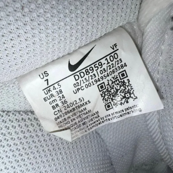 Nike Air‎ Force 1 Triple White DD8959-100 Womans US 7 EU 38 Leather Sneaker Shoe - Image 2