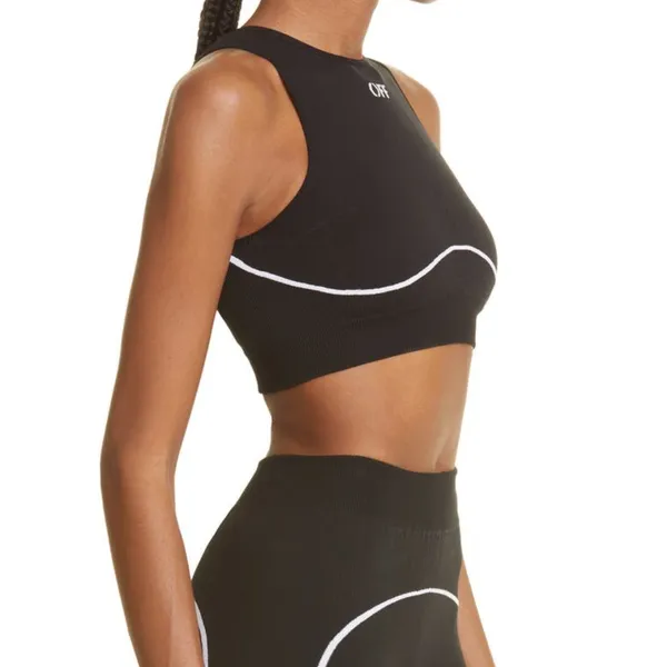 Off-White Black and White Athletic Logo Seamless Bra Size S-M - Image 8