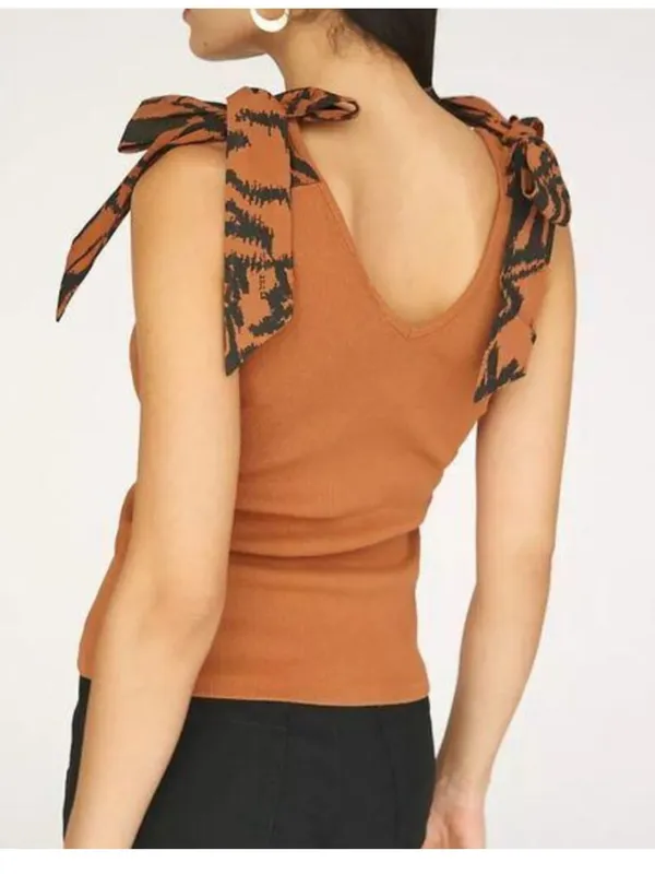 Maeve by Anthropologie The Rafaela Bow-Tie Tank size Large - Image 2