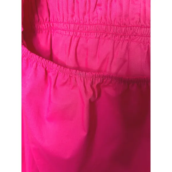 Jason Wu Smocked Eyelet Open Back Midi Dress‎ Large Hot Pink - Image 4