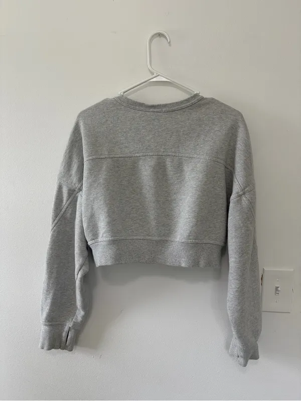 Aerie Offline Gray Cropped Sweatshirt- Size Small - Image 3
