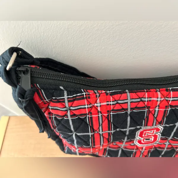 NC State University Wolfpack Plaid Purse Black Red - Image 5
