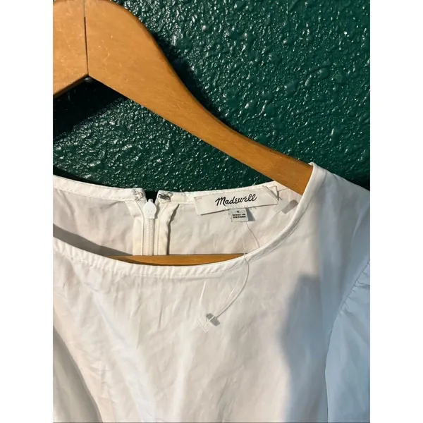 Madewell Puff Sleeve White Mini Dress Sz 0 - Image 3