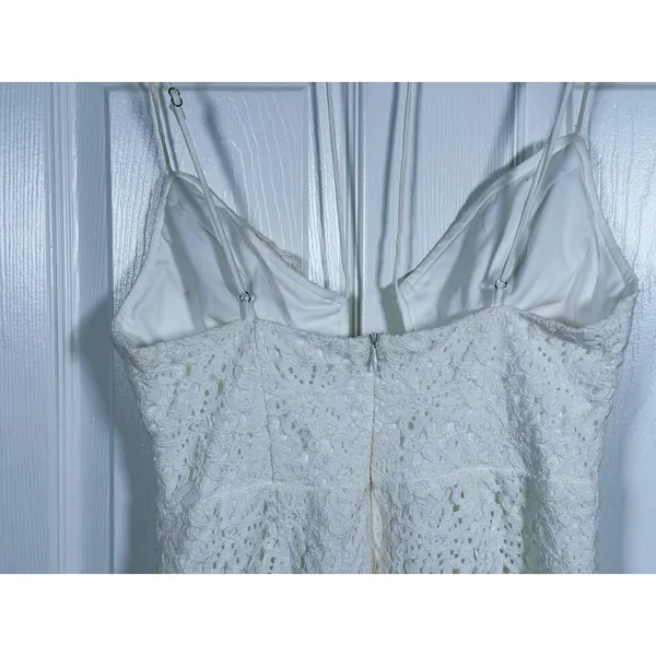 Selfie Leslie Floral Lace Tie Bust Mini Dress Medium White Coquette Bridal Event - Image 5