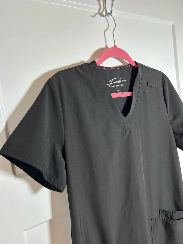 Women’s medium black scrubs medical top - Image 2