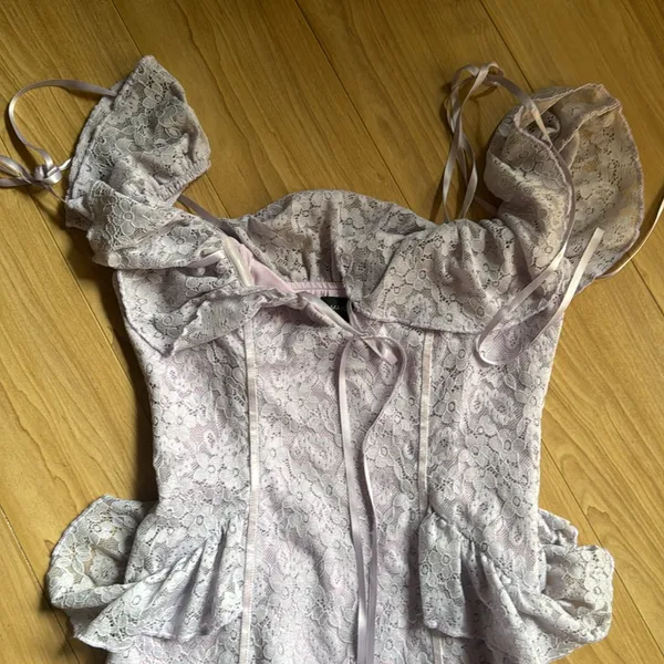 Majorelle Floral Lace Dress - Image 2