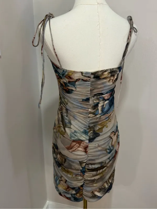12th Tribe Renaissance Art Print‎ Ruched Mesh Mini Dress Medium - Image 3
