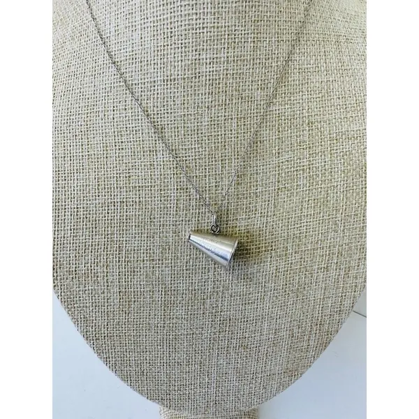 Sterling Silver Cheerleader Megaphone Charm‎ Pendant Vintage 3/4" Dana Engraved - Image 10